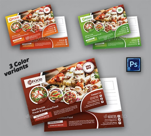 Restaurant Postcard Templates 30+ Free Food Postcard Designs